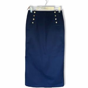 Ralph Lauren Navy Midi Skirt